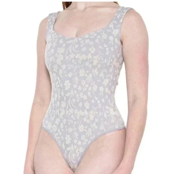 Free People Clean Lines Bodysuit Lavender Combo Size L/XL - Picture 1 of 7